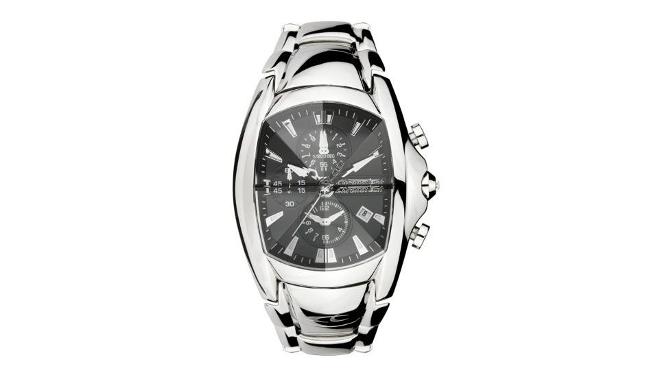 Chronotech Prisma First 7106  Watch - Silver Band, Silver/Black Face Ct.7106m/02m