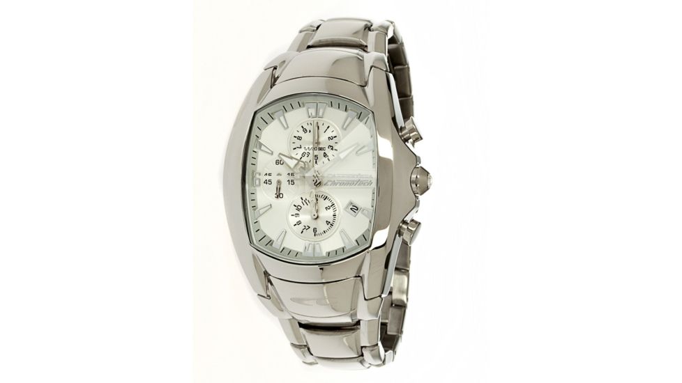 Chronotech Prisma First 7106  Watch - Silver Band, White Face Ct.7106m/09m