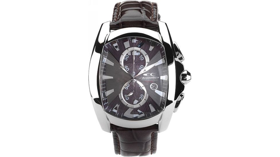 Chronotech Reloaded 7024 M62  Watch - Brown Band, Silver/Black Face Ct.7024m/62