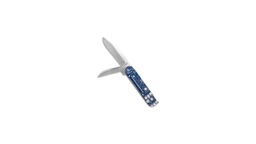 Chuck Gedraitis Knives Magic Automatic Folding Knife, 3.20in, Nitro V Steel, Clip Point, Wharncliffe Blade, Blue Handle, Blue/Gray, 7.18 inch, BHQ-218911