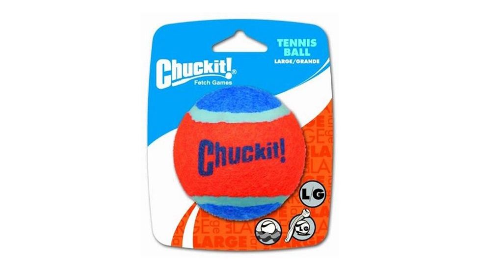 Chuckit! Tennis Ball, Large, 1 Pack, Blue/Orange, Large, CHU-00426