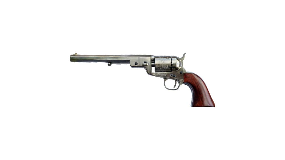 Cimarron Arms 1851 Richards-Mason Revolver, .38 Special, 7.5in Barrel, Fixed, Nickel Frame, Wood Grip, 6 Round Cylinder, CA925N00