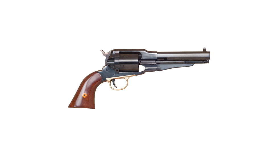 Cimarron Arms 1858 New Model Navy Revolver, .38 Special, 5.5in Barrel, Fixed, Case Colored/Hardened Frame, Wood Grip, 6 Round Cylinder, CA1012