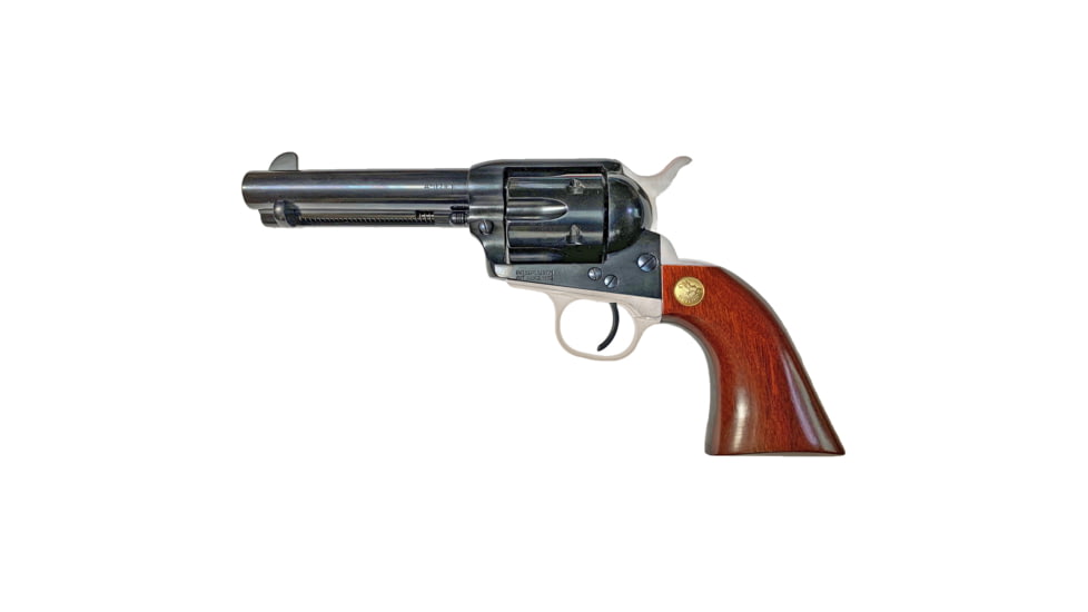 Cimarron Arms Pistoleer Revolver, .45 Long Colt, 4.75in Barrel, Pre-War, Fixed, Nickel Frame, Wood Grip, 6 Round Cylinder, MP410B1401