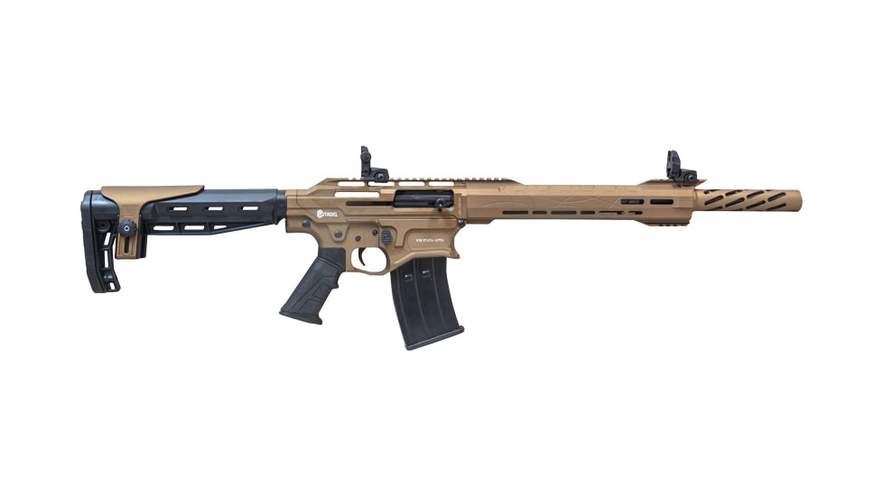 Citadel Boss25 CA Compliant 3in Tactical Semi-Auto Shotgun, 12 Gauge, 20in BBL, Synthetic Black Stock, Bronze Black, CBOSS2512-BRZ-CA