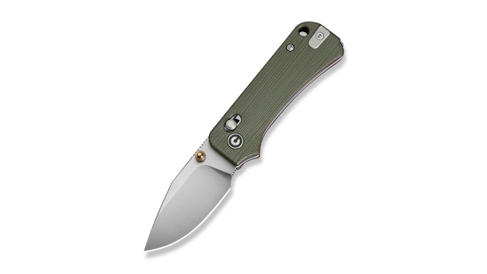 CIVIVI Baby Banter 2 - TG Thumb Stud &amp; Crossbar Lock Knife Milled Green / Red G10 Handle (2.34" Satin Finished 14C28N Blade)