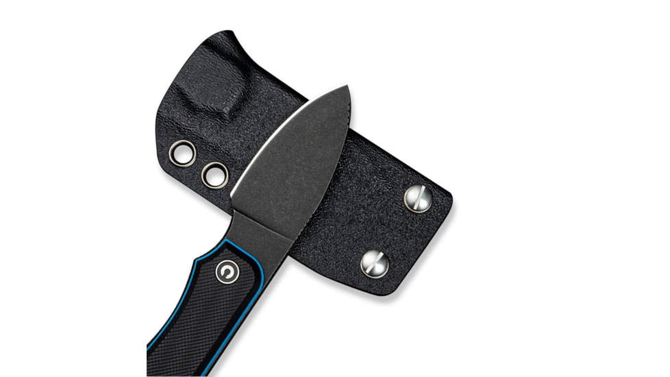 CIVIVI Baby Banter Fixed Blade Knife, 2.39 in, Nitro-V Steel Black Stonewashed Blade, Drop Point Blade, G10 Black/Blue Handle, C23045-1
