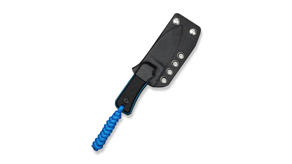 CIVIVI Baby Banter Fixed Blade Knife, 2.39 in, Nitro-V Steel Black Stonewashed Blade, Drop Point Blade, G10 Black/Blue Handle, C23045-1