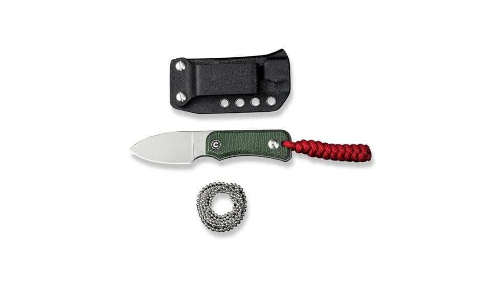 CIVIVI Baby Banter Fixed Blade Knife, 2.39 in, Nitro-V Steel Stonewashed Blade, Drop Point Blade, Canvas Micarta Green Handle, C23045-2
