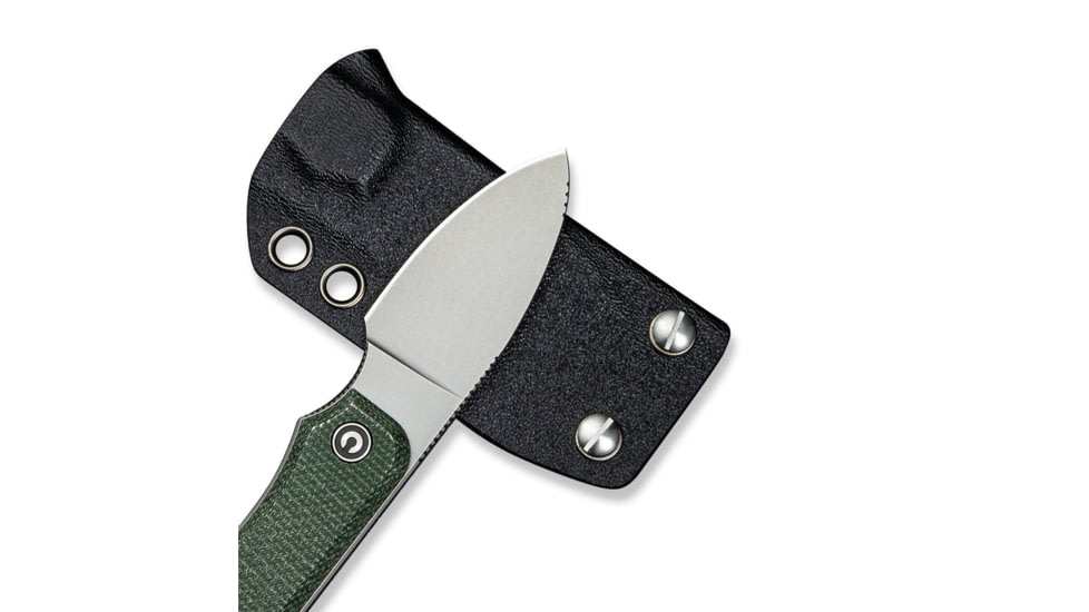 CIVIVI Baby Banter Fixed Blade Knife, 2.39 in, Nitro-V Steel Stonewashed Blade, Drop Point Blade, Canvas Micarta Green Handle, C23045-2