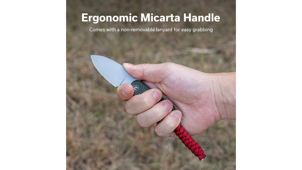 CIVIVI Baby Banter Fixed Blade Knife, 2.39 in, Nitro-V Steel Stonewashed Blade, Drop Point Blade, Canvas Micarta Green Handle, C23045-2