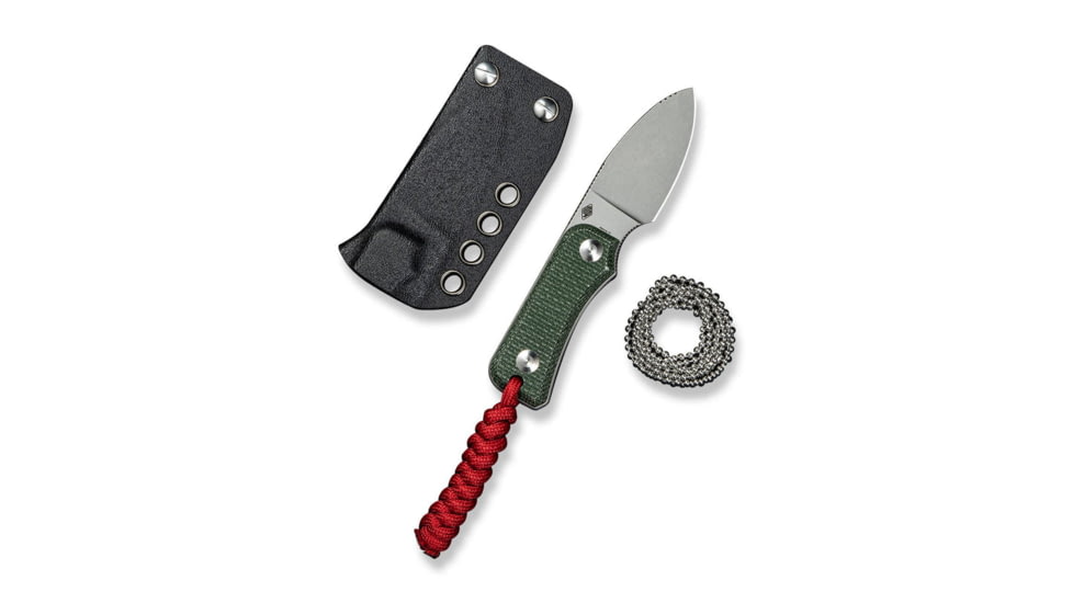 CIVIVI Baby Banter Fixed Blade Knife, 2.39 in, Nitro-V Steel Stonewashed Blade, Drop Point Blade, Canvas Micarta Green Handle, C23045-2
