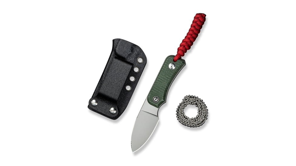 CIVIVI Baby Banter Fixed Blade Knife, 2.39 in, Nitro-V Steel Stonewashed Blade, Drop Point Blade, Canvas Micarta Green Handle, C23045-2