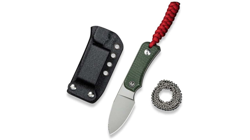 CIVIVI Baby Banter Fixed Blade Knife, 2.39 in, Nitro-V Steel Stonewashed Blade, Drop Point Blade, Canvas Micarta Green Handle, C23045-2