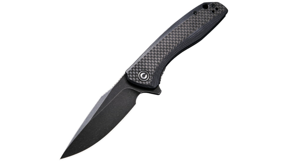 CIVIVI Baklash Linerlock Folding Knife, Black G10 handle with carbon fiber onlay, C801I