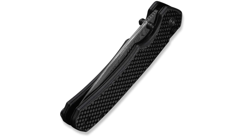 CIVIVI Button Lock Brazen Flipper &amp; Thumb Stud Knife Twill Carbon Fiber Overlay On Black G10 Handle 3.46inch Damascus Blade