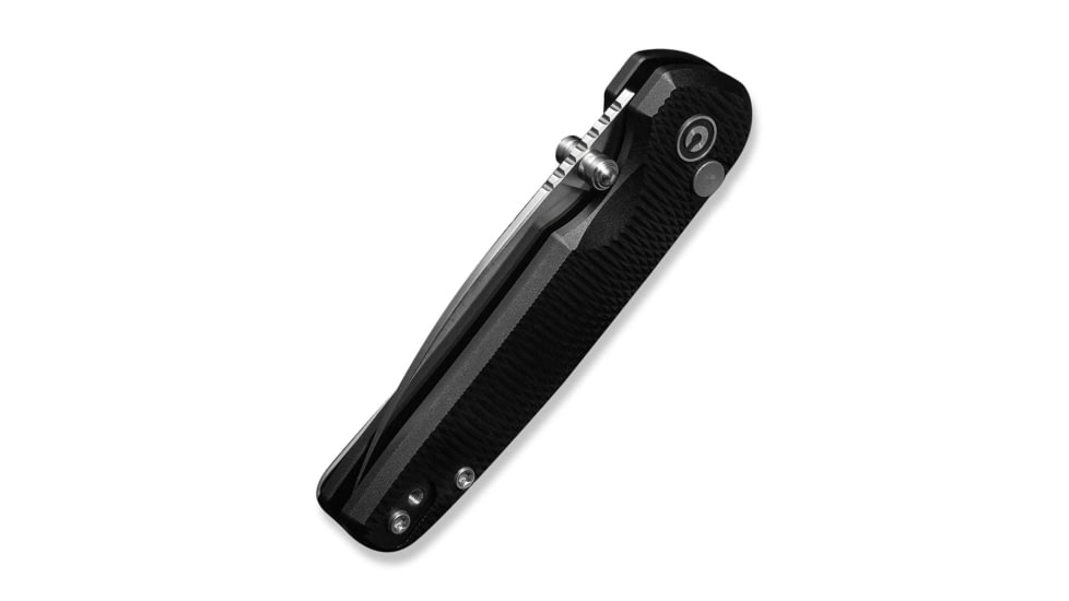 CIVIVI Mini Shakan Flipper &amp; Thumb Stud &amp; Button Lock Knife Ripple Patterned Black Aluminum Handle 2.48inch Satin Finished Nitro-v Blade