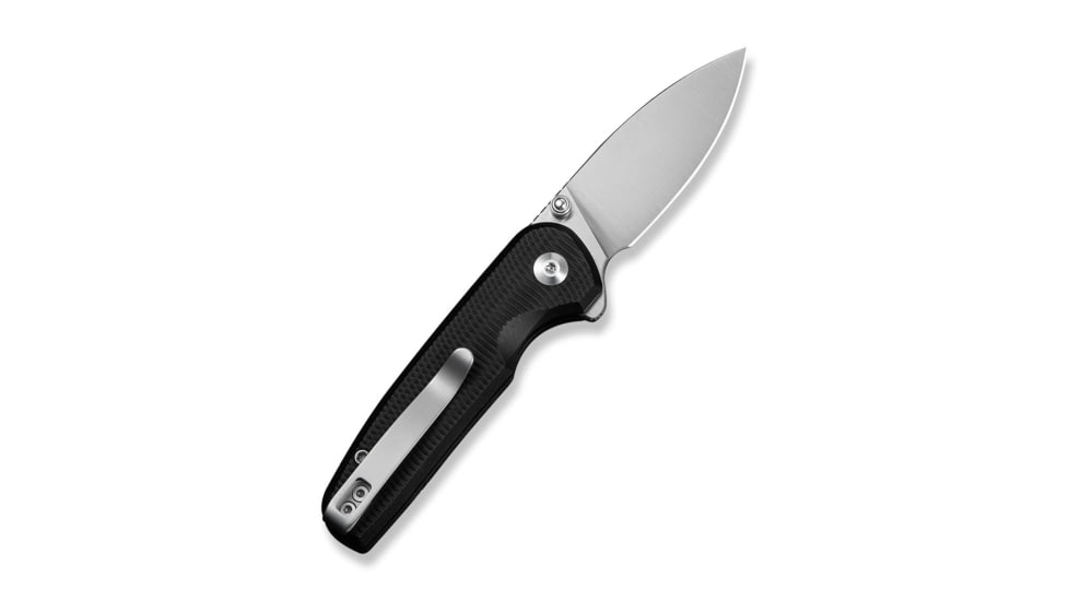 CIVIVI Mini Shakan Flipper &amp; Thumb Stud &amp; Button Lock Knife Ripple Patterned Black Aluminum Handle 2.48inch Satin Finished Nitro-v Blade