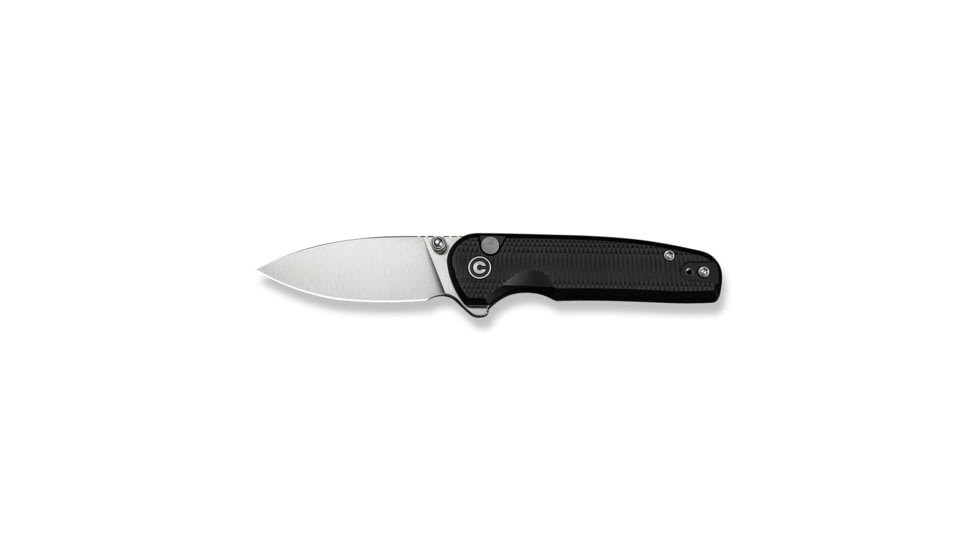 CIVIVI Mini Shakan Flipper &amp; Thumb Stud &amp; Button Lock Knife Ripple Patterned Black Aluminum Handle 2.48inch Satin Finished Nitro-v Blade