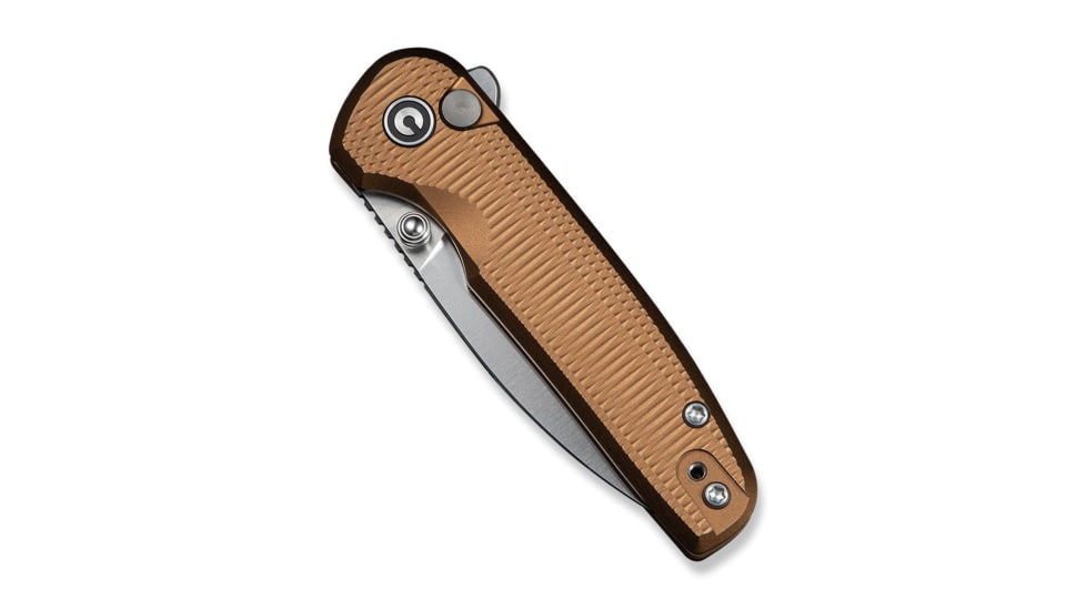 CIVIVI Mini Shakan Folding Knife, 2.48 in, Nitro V Steel, Drop Point Blade, Coyote Brown Aluminum Handle, C20052F-3