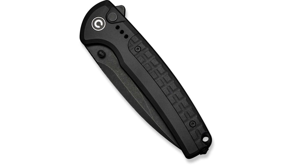 CIVIVI Sentinel Strike Ii Flipper &amp; Thumb Stud &amp; Button Lock Knife Black Aluminum Handle With Black Frn Integral Spacer