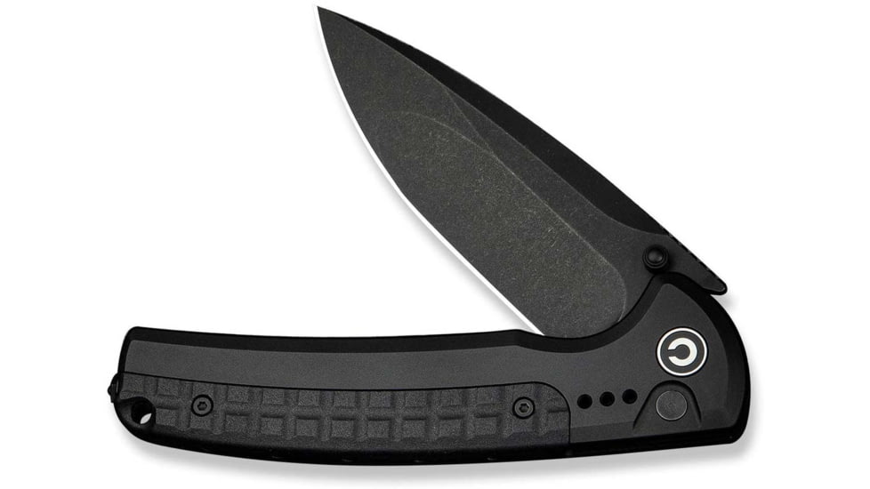 CIVIVI Sentinel Strike II Folding Knife, 3.7in, Nitro-V Steel, Drop Point Blade, Black Aluminum Handle, C22025D-1