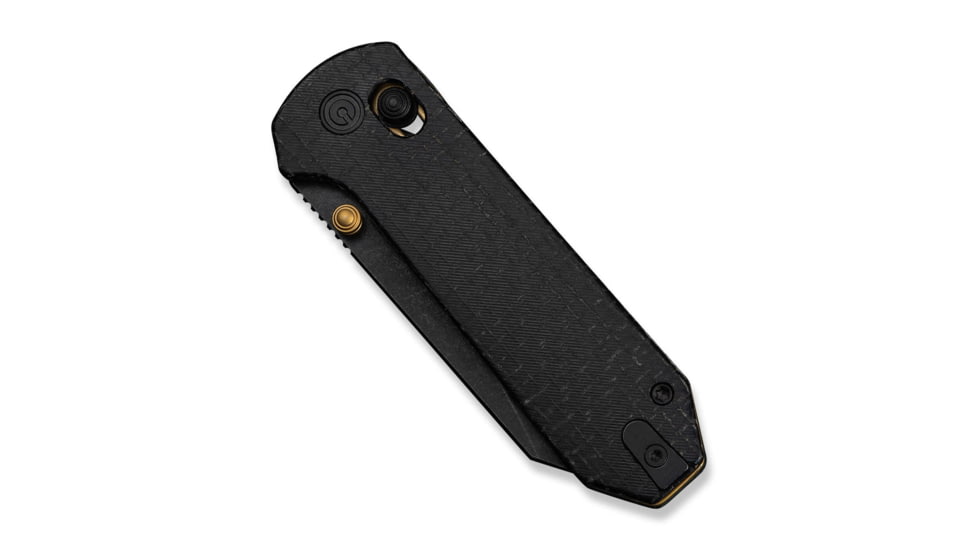 CIVIVI Thumb Stud &amp; Crossbar Lock Knife Black Burlap Micarta Handle 2.88inch Black Stonewashed 14c28n Blade