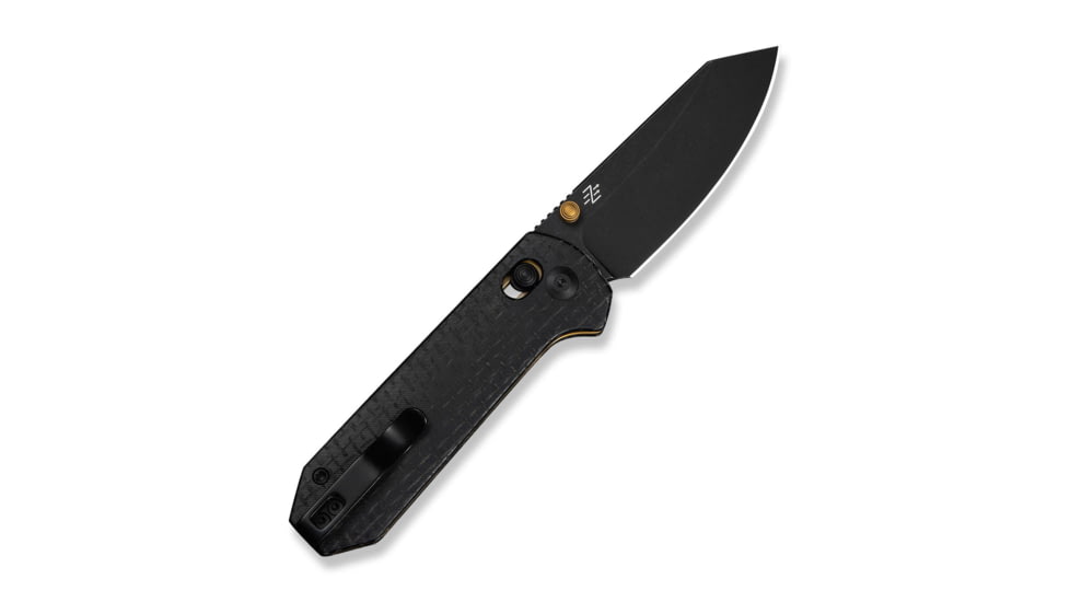 CIVIVI Thumb Stud &amp; Crossbar Lock Knife Black Burlap Micarta Handle 2.88inch Black Stonewashed 14c28n Blade