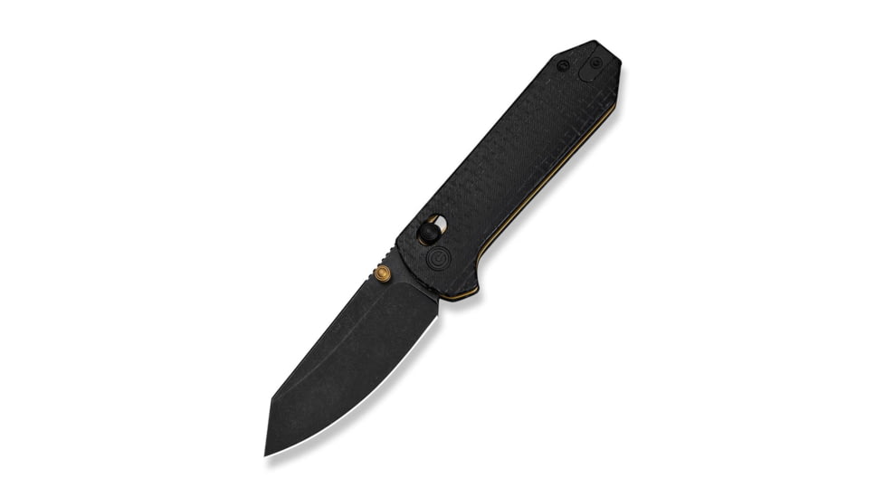 CIVIVI Thumb Stud &amp; Crossbar Lock Knife Black Burlap Micarta Handle 2.88inch Black Stonewashed 14c28n Blade