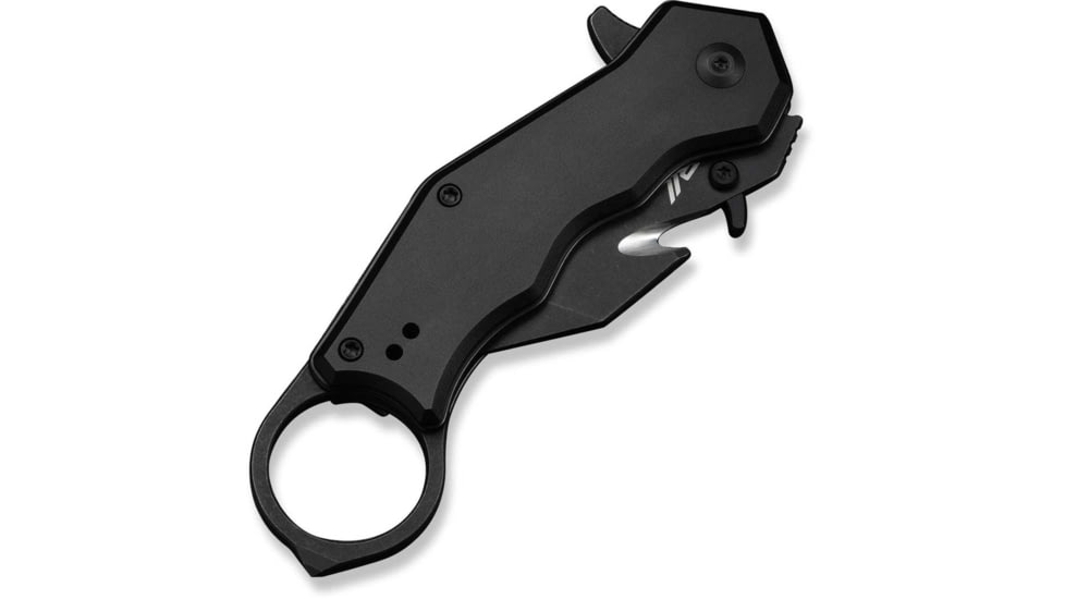 CIVIVI Amaroq Flipper &amp; Thumb Stud &amp; Button Lock Knife Black Aluminum Handle 2.11inch Black Stonewashed Nitro-v Blade