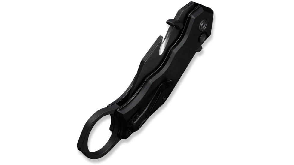 CIVIVI Amaroq Flipper &amp; Thumb Stud &amp; Button Lock Knife Black Aluminum Handle 2.11inch Black Stonewashed Nitro-v Blade