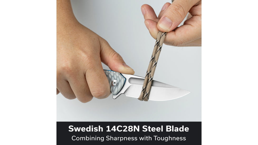 CIVIVI Voidflare Flipper Knife Greyish White Resin Handle With Scale Pattern 2.92inch Satin Finished 14c28n Blade
