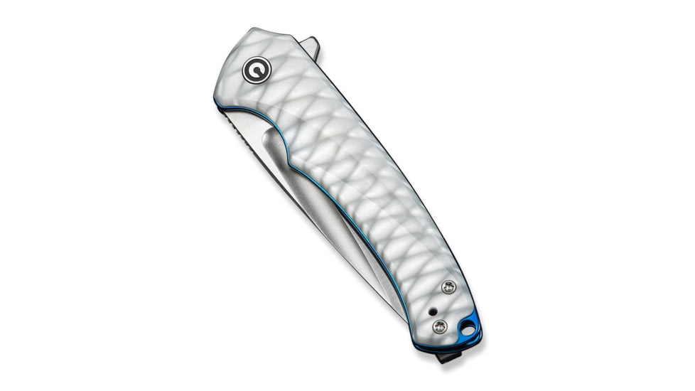 CIVIVI Voidflare Flipper Knife Greyish White Resin Handle With Scale Pattern 2.92inch Satin Finished 14c28n Blade