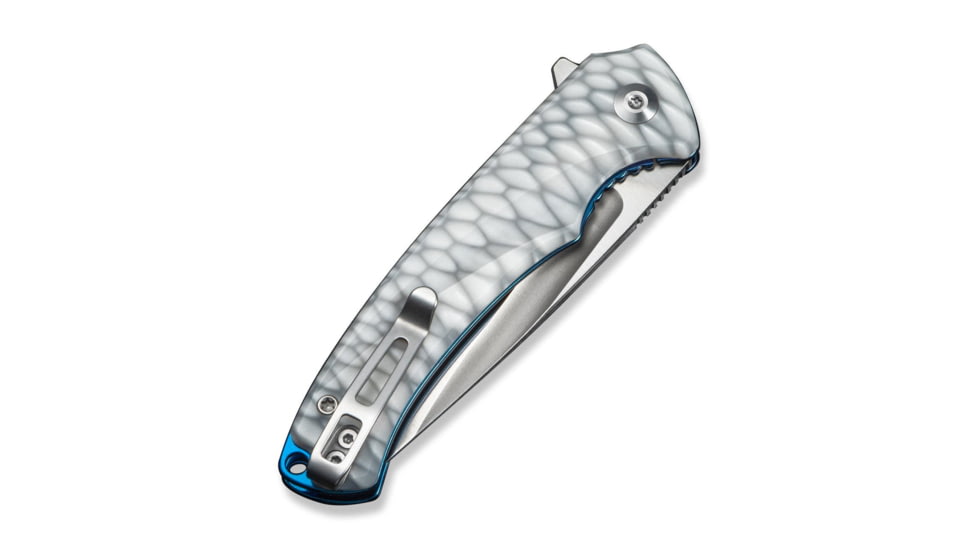 CIVIVI Voidflare Flipper Knife Greyish White Resin Handle With Scale Pattern 2.92inch Satin Finished 14c28n Blade