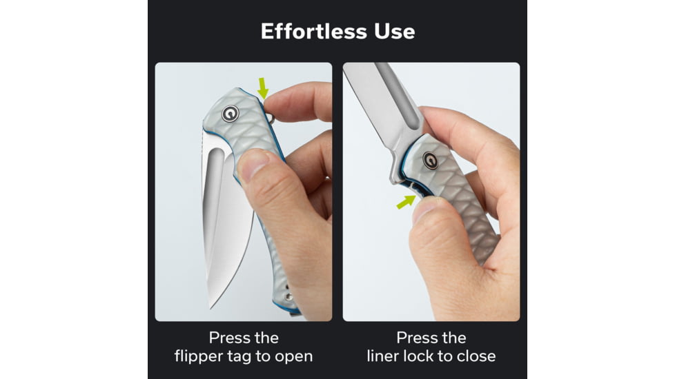 CIVIVI Voidflare Flipper Knife Greyish White Resin Handle With Scale Pattern 2.92inch Satin Finished 14c28n Blade
