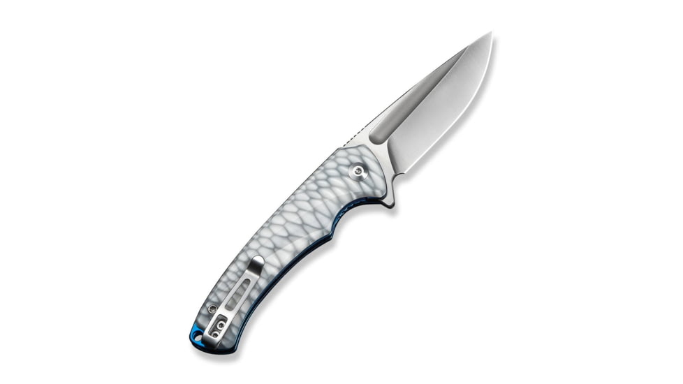 CIVIVI Voidflare Flipper Knife Greyish White Resin Handle With Scale Pattern 2.92inch Satin Finished 14c28n Blade