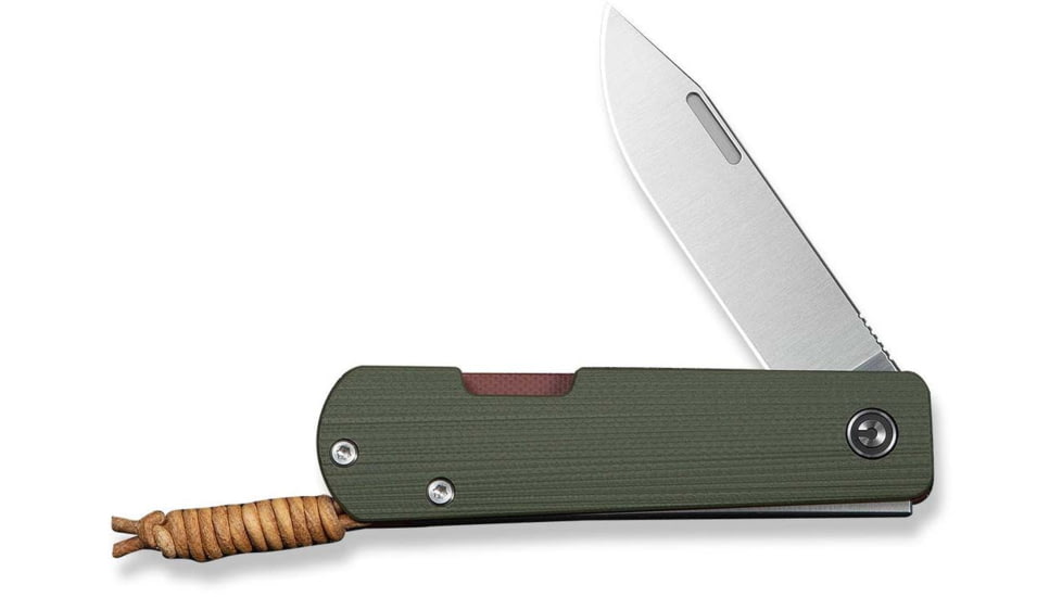 CIVIVI Slippy Sendy Folding Knife, 2.81in, Nitro V Steel, Clip Point Blade, Green/Red G10 Handle, C24075B-1