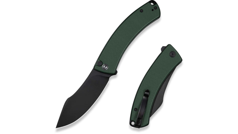 CIVIVI Outlaw Muk Flipper &amp; Button Lock Knife Teal Green G10 Handle 3.47inch Black Stonewashed 14c28n Blade