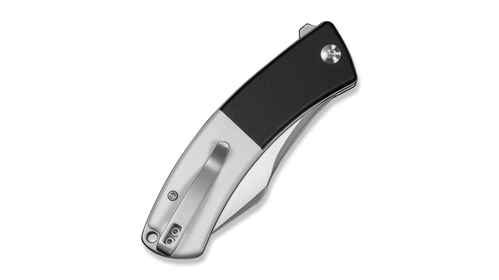 CIVIVI Outlaw Muk Flipper &amp; Button Lock Knife Black &amp; White G10 Handle 3.47inch Satin Finished 14c28n Blade