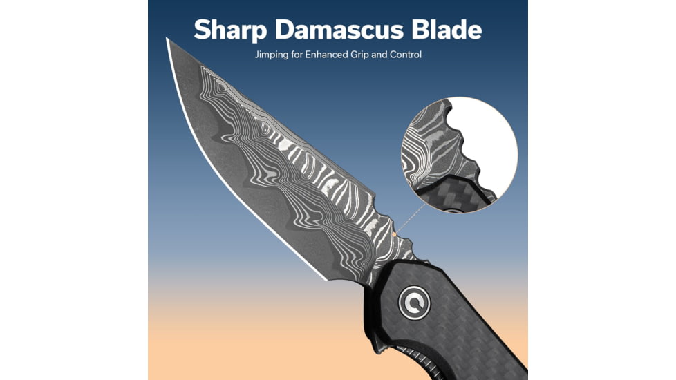 CIVIVI Bluetick Flipper Knife Carbon Fiber Overlay On Black G10 Handle