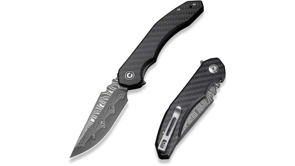 CIVIVI Bluetick Flipper Knife Carbon Fiber Overlay On Black G10 Handle