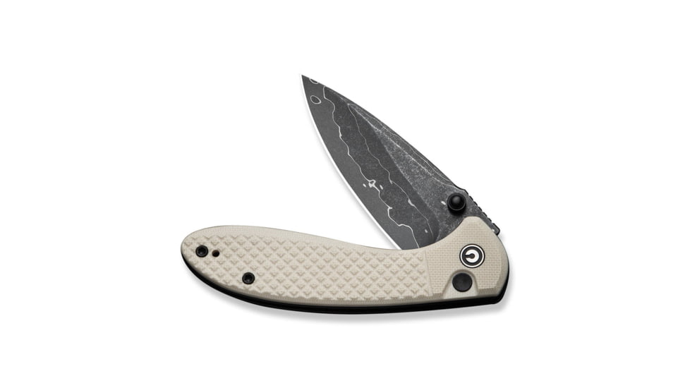 CIVIVI Faeger Flipper &amp; Thumb Stud &amp; Button Lock Knife Milled Ivory G10 Handle