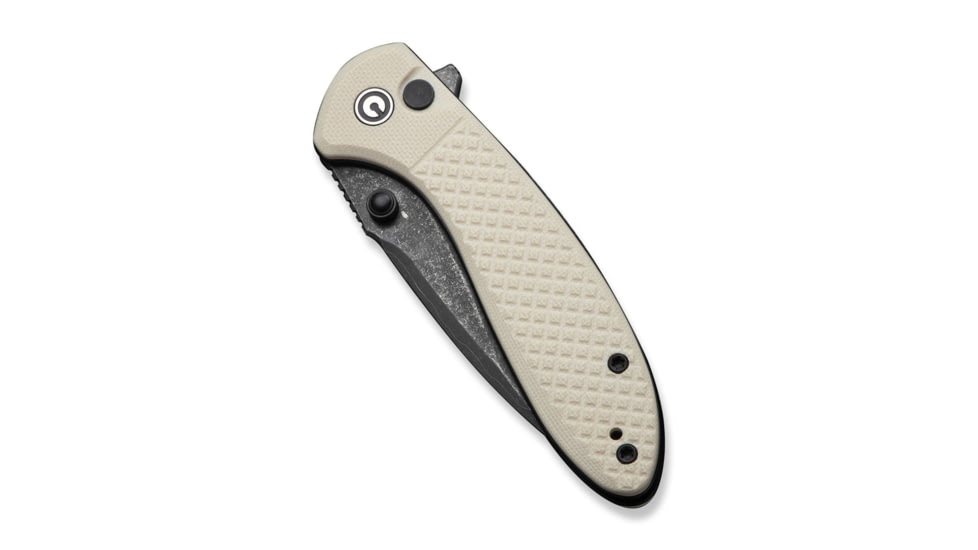 CIVIVI Faeger Flipper &amp; Thumb Stud &amp; Button Lock Knife Milled Ivory G10 Handle