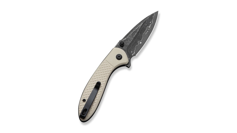 CIVIVI Faeger Flipper &amp; Thumb Stud &amp; Button Lock Knife Milled Ivory G10 Handle