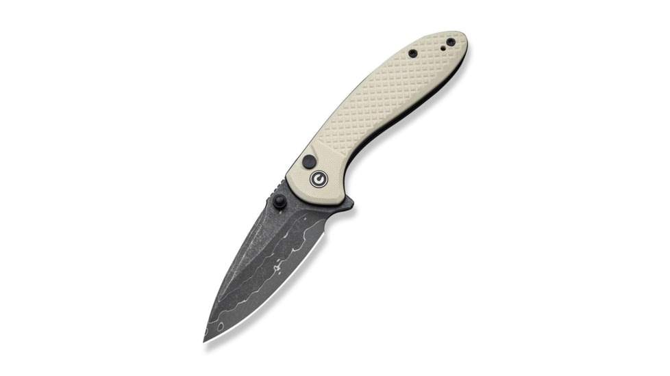 CIVIVI Faeger Flipper &amp; Thumb Stud &amp; Button Lock Knife Milled Ivory G10 Handle