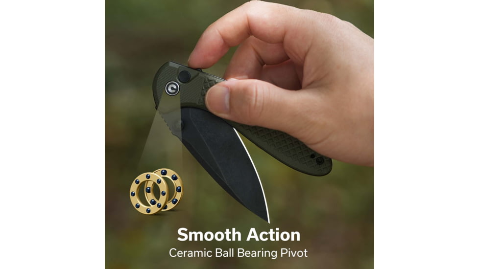 CIVIVI Faeger Flipper &amp; Thumb Stud &amp; Button Lock Knife Milled Od Green G10 Handle