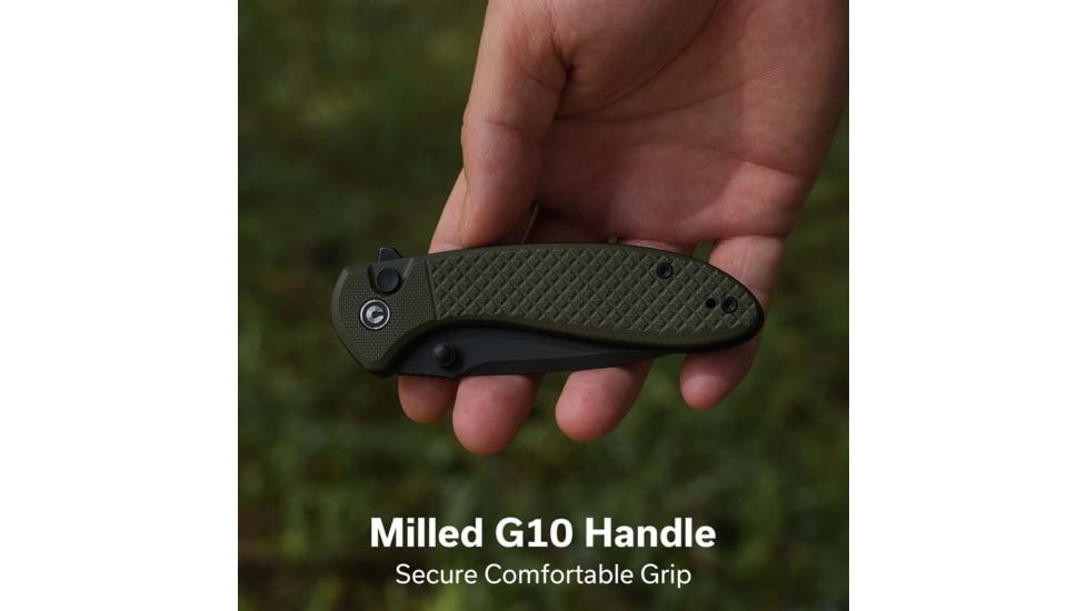 CIVIVI Faeger Flipper &amp; Thumb Stud &amp; Button Lock Knife Milled Od Green G10 Handle