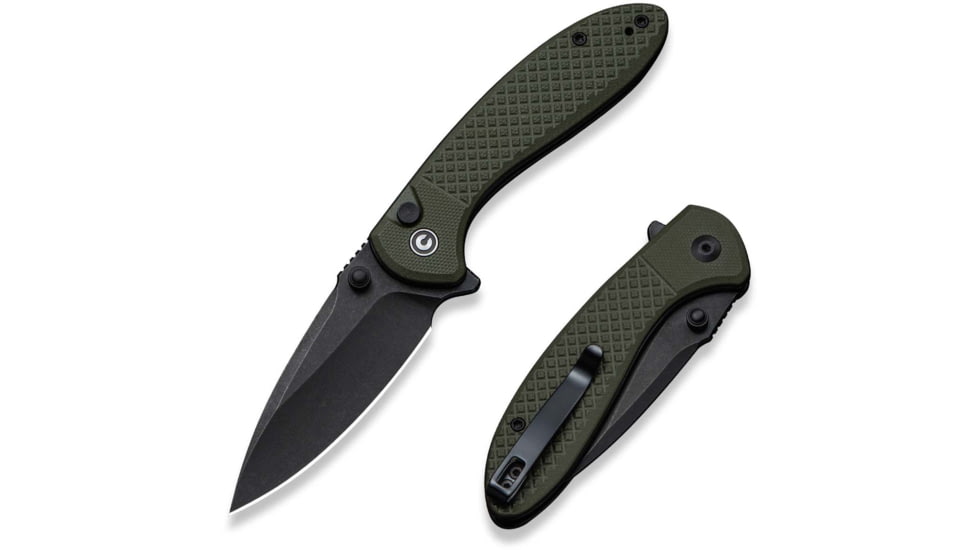 CIVIVI Faeger Flipper &amp; Thumb Stud &amp; Button Lock Knife Milled Od Green G10 Handle
