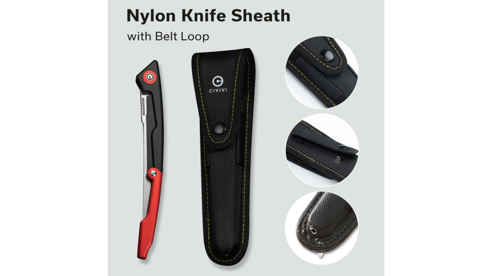 Civivi Knife Shawka 5.81 Black Red Folding Fillet Knife
