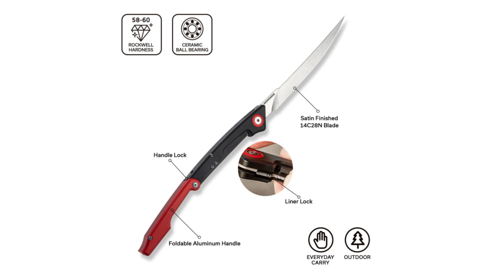 Civivi Knife Shawka 5.81 Black Red Folding Fillet Knife